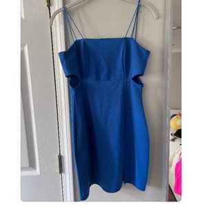 Royal blue mini dress with cutouts